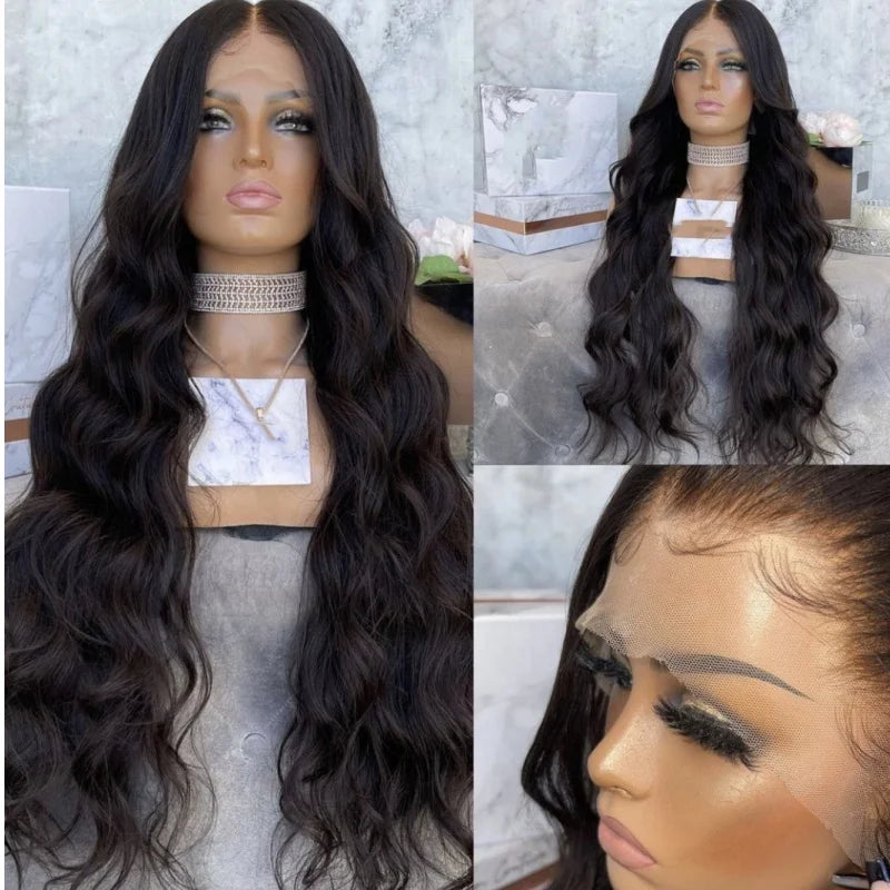 Natural Black Body Wave Lace Front Human Hair Wig