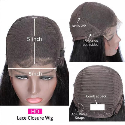 Ready to Wear Thick & Full 250% Density Kinky Curly 5x5 HD Lace Closure Human Hair Wig