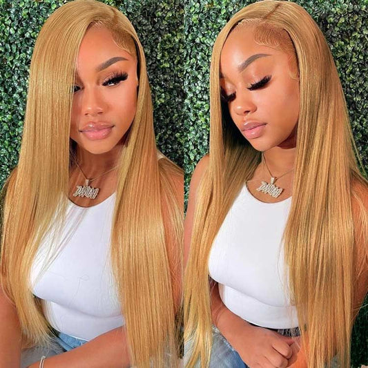 Honey Blonde Straight Lace Frontal Wigs