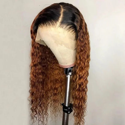 Full 250% Density Ombre 1B/33 Jerry Curly 13x6 HD Lace Front Human Hair Wig
