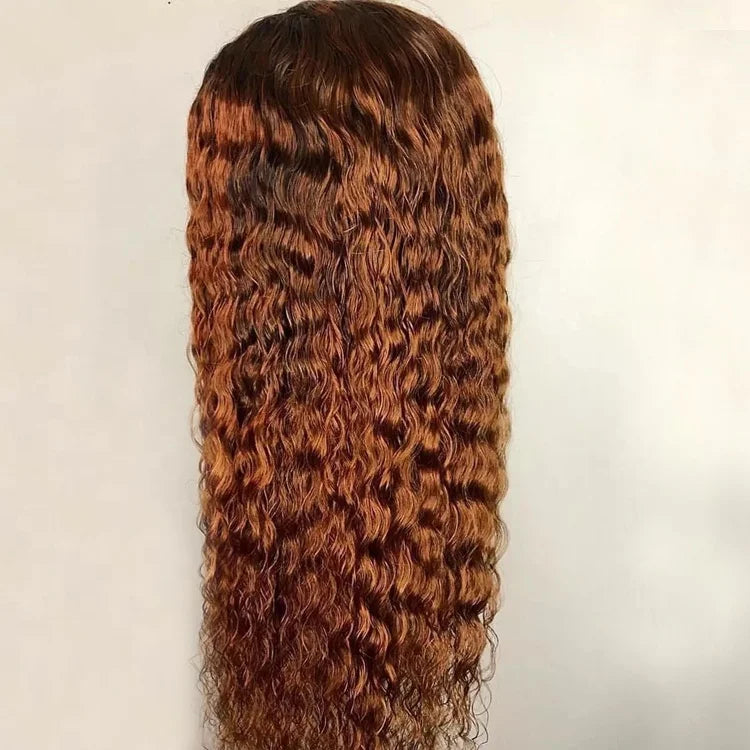 Full 250% Density Ombre 1B/33 Jerry Curly 13x6 HD Lace Front Human Hair Wig