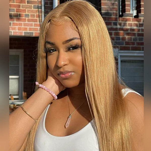 Honey Blonde Straight Lace Frontal Wigs