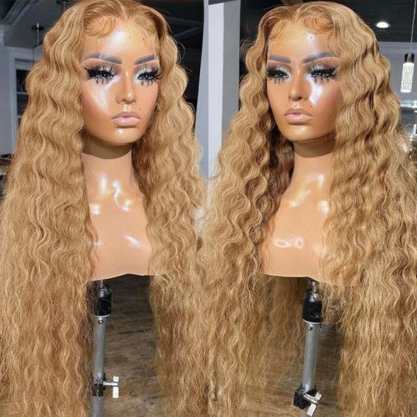 Honey Blonde Loose Deep Wave Lace Frontal Wigs