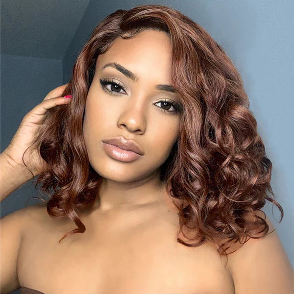 Chocolate Brown Body Wave Lace Front Bob Wig