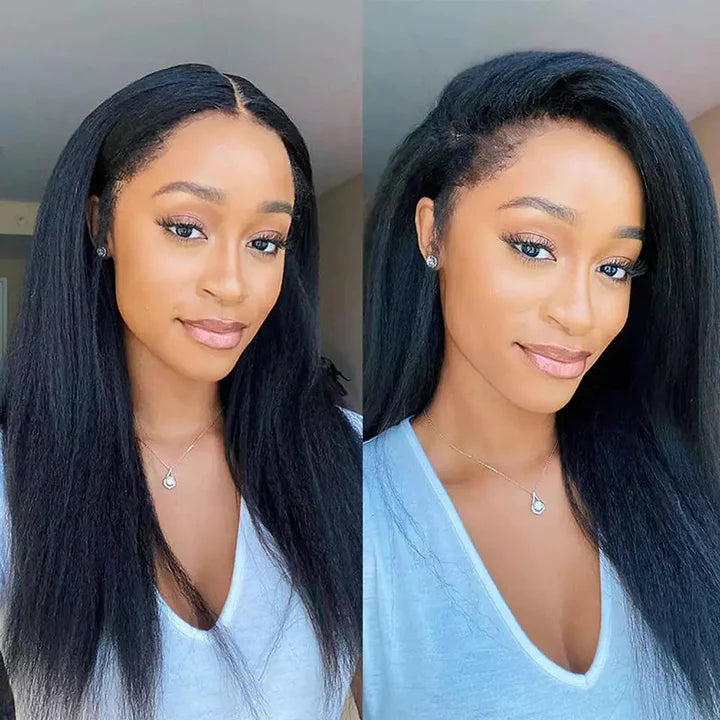 4C HAIRLINE Kinky Straight HD Lace Front Human Hair Wig