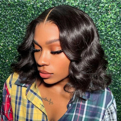 Short Body Wave Lace Front Human Hair Bob Wig
