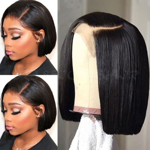 Double Drawn Straight Blunt Cut Lace Front Bob Wig